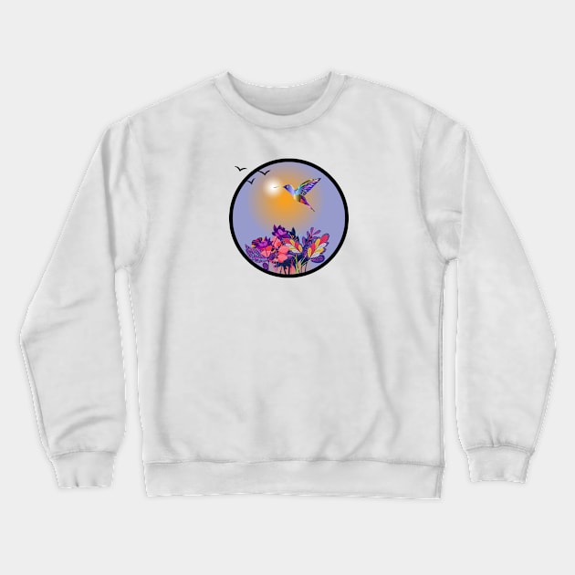 HUMMINGBIRD SUNSET Crewneck Sweatshirt by EmoteYourself